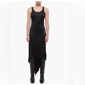 Helmut Lang High Low Women’s Asymmetrical Black Tank Midi  Dress Size XS NWT
